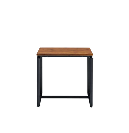 The Jurgen 3 Pieces Pack Coffee & End Set features a small square table with an oak wooden top and black metal legs, displayed against a plain white background.