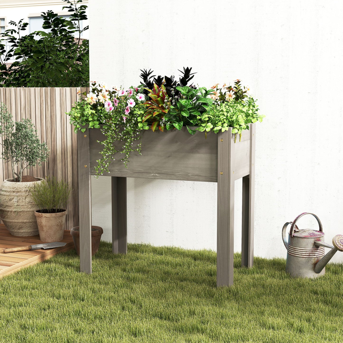 Raised Garden Bed With Legs, Elevated Planter Box For Outdoor Plants