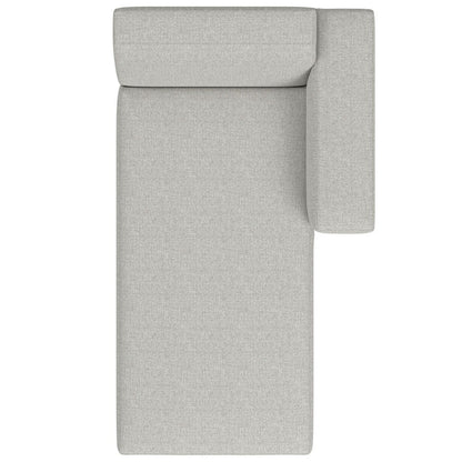 Top view of the Rex - Right Chaise Sofa Module in gray, featuring a modern upholstered design with a rectangular seat, attached backrest, and right-side armrest.