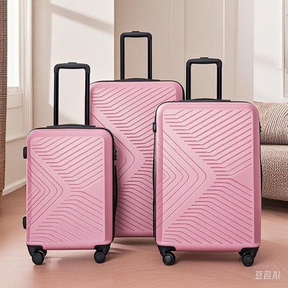 3 Piece Luggage Sets Lightweight Suitcase With Two Hooks, Spinner Wheels, Tsa Lock, Durable Hard Shell