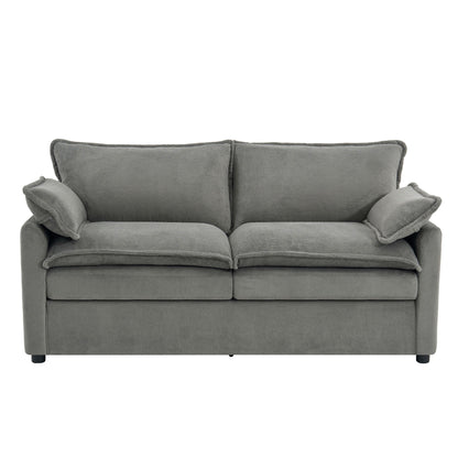 Modern Loveseat Sofa, Upholstered Couch With Side Storage Pockets