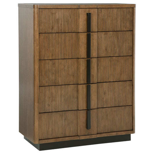 Moraga - 5 Drawer Chest Of Drawers - Ash Brown