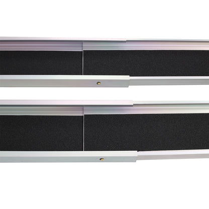 Premium Adjustable Telescoping Wheelchair Track Ramps Aluminium - Silver