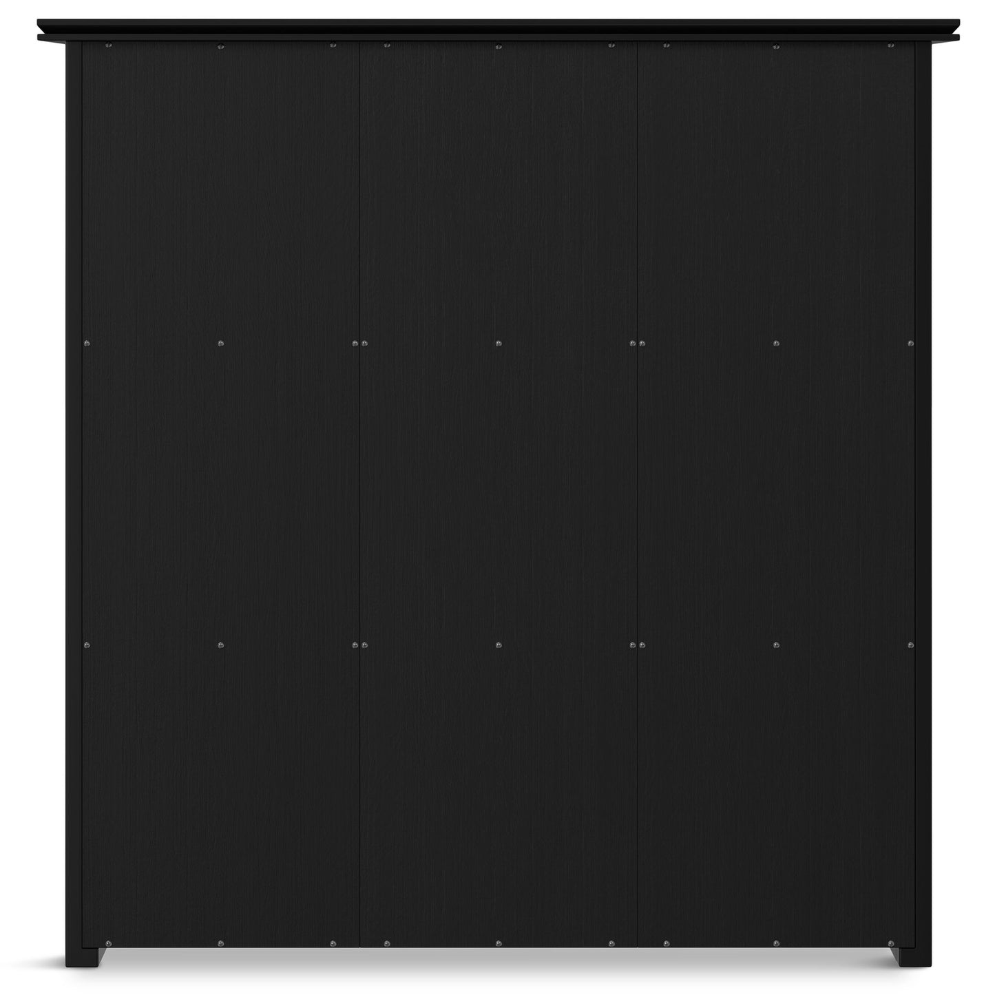 The Artisan - Cube Storage is a large, black, four-door unit with a smooth modern design, featuring small metallic handles and visible screws for a minimalist, contemporary appearance.