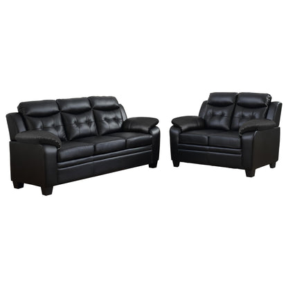 Castro - 2 Piece Living Room Set: Sofa & Loveseat - Black