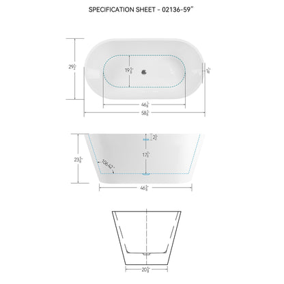 Acrylic Freestanding Soaking Bathtub With Classic Slotted Overflow And Toe-Tap Drain In Chrome, Cupc C Ertified, 02138 - Glossy White