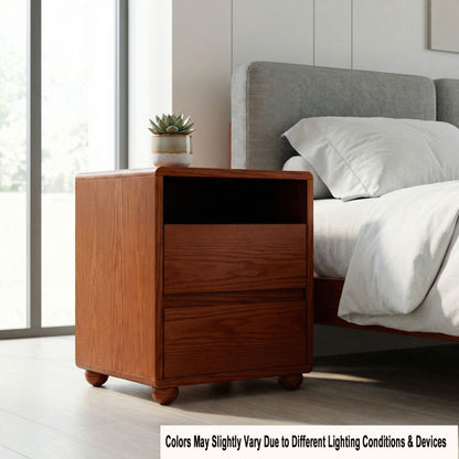 Nightstand With 2 Drawers And Shelves