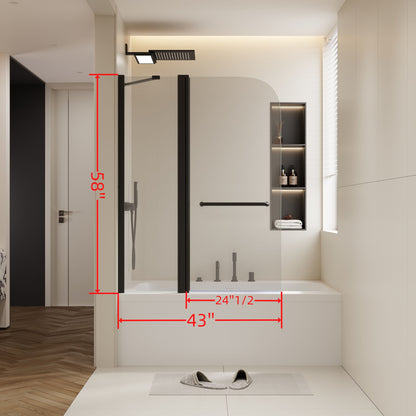 Shower Doors For Bathtub With Tempered Glass