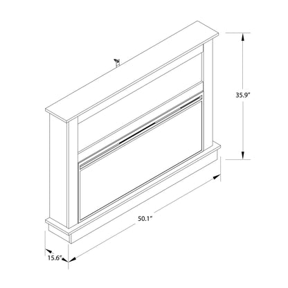 Ellsworth - Wide Electric Fireplace Insert With Mantel And Remote Control - White