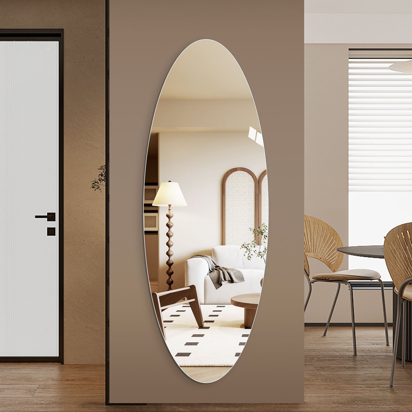 Modern Oval Full Length Wall Mirror
