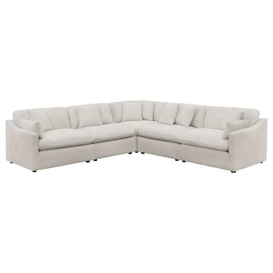 Greeley - 5 Piece Upholstered Modular Sectional Sofa - Ivory