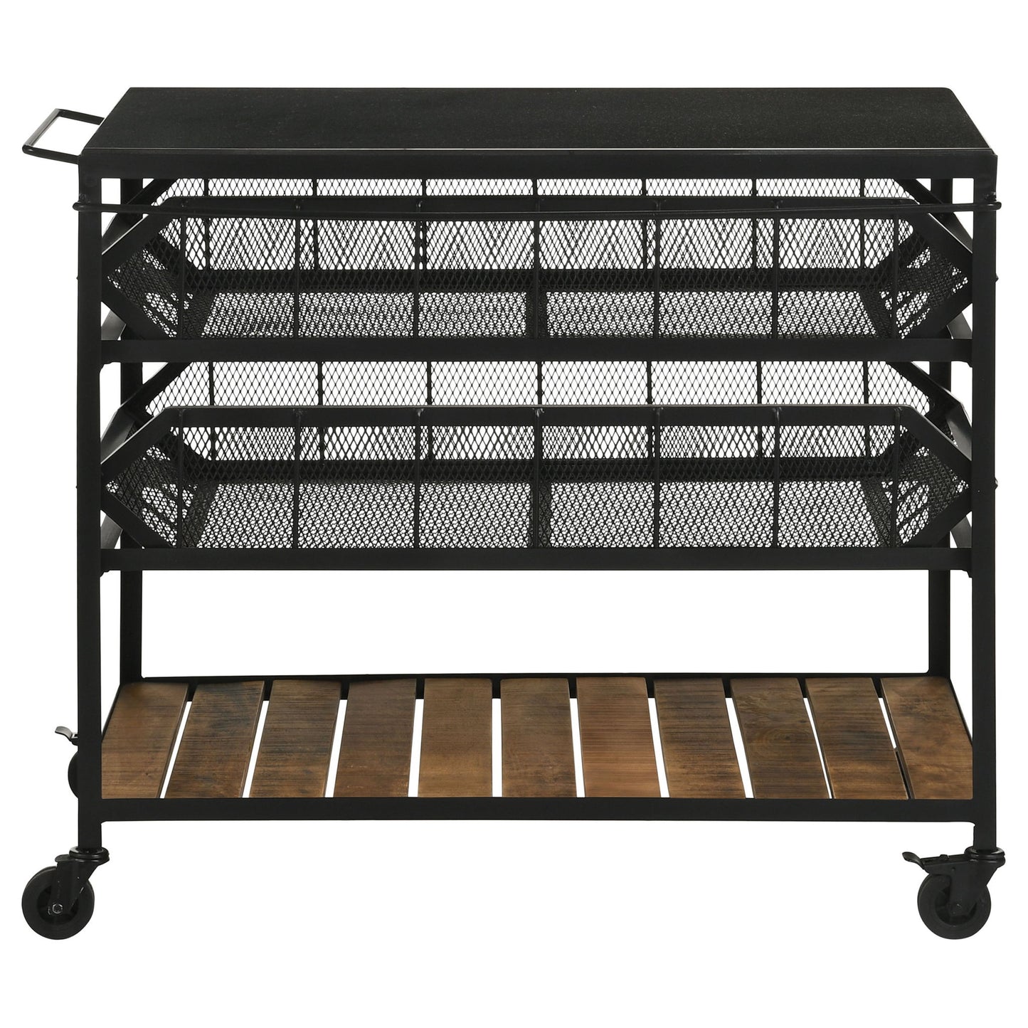 Ingalls - Accent Storage Cart With Casters, Shelves - Black
