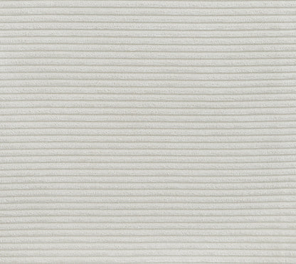 Close-up of the Mariko Linen Sofa in beige, featuring a soft surface with evenly spaced horizontal ridges for a subtle, textured pattern. Includes 2 toss pillows.