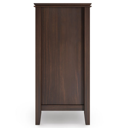The Artisan - Handcrafted Sideboard Buffet is a tall, dark brown wooden piece with a flat top, simple straight legs, smooth surface, and visible wood grain patterns.
