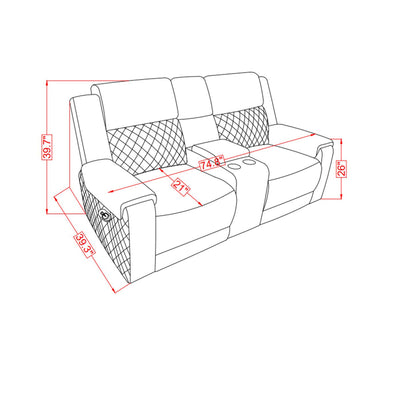 Alicia - Console Reclining Loveseat - Gray Black