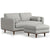 Gray / 2 Seater Sofa With Ottoman