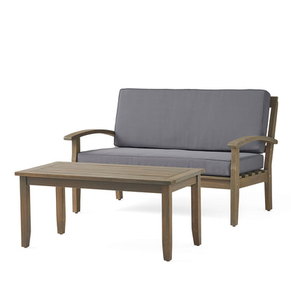 Outdoor Chat Set With Coffee Table And Loveseat