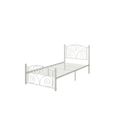 Unique Flower Sturdy System Metal Bed Frame With Headboard And Footboard
