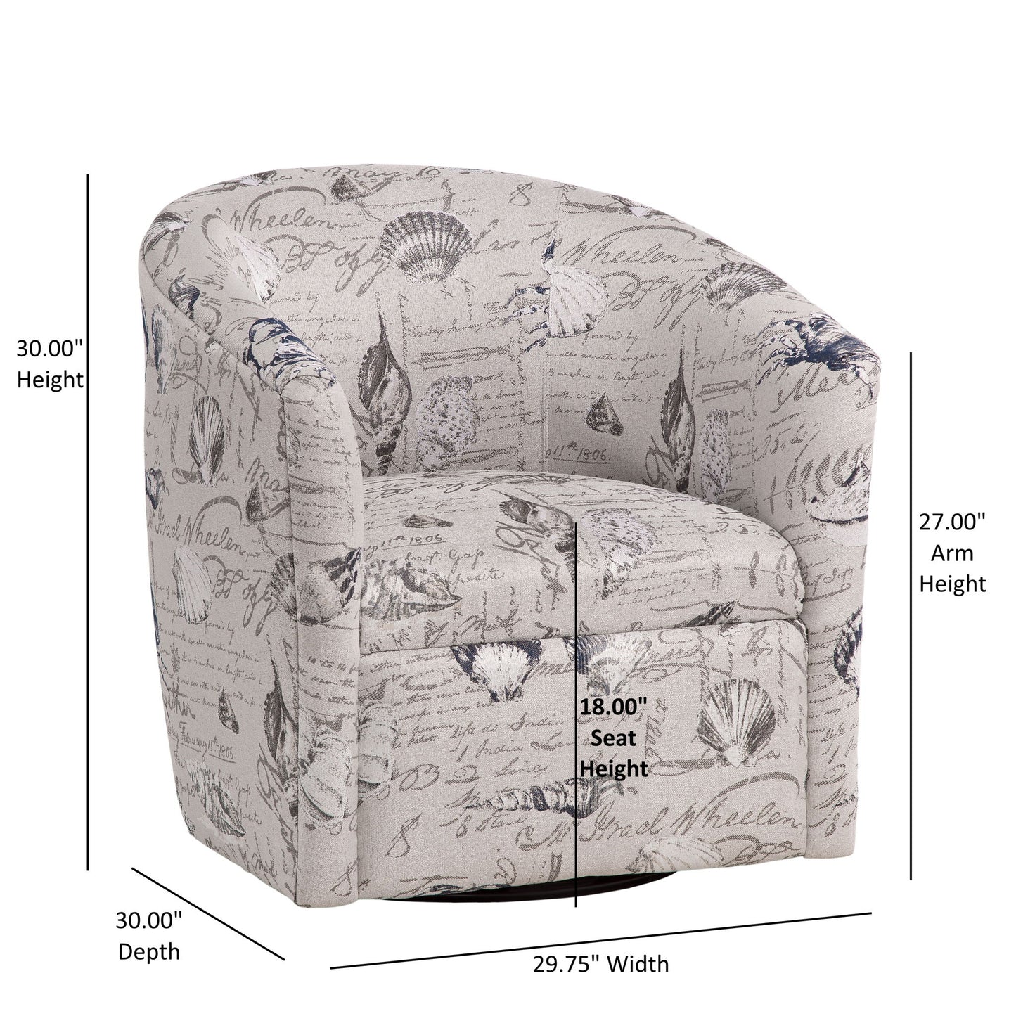 Boardwalk - Swivel Accent Chair Polyester Fabric - Gray