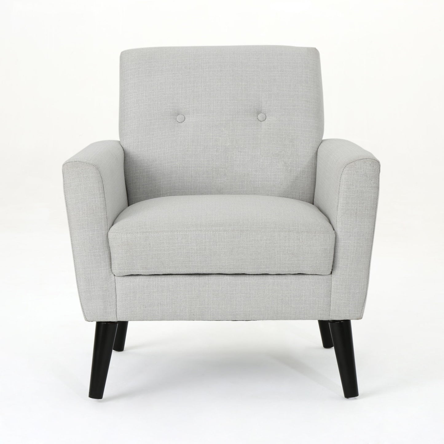 Radiantize - Upholstered Fabric Club Chair With Square-Off Back And Button Tufted