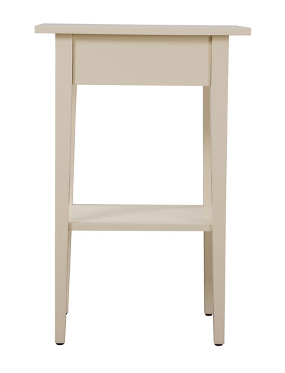 The High Quality Nightstand is a simple, light beige wood side table with four straight legs, a flat rectangular top, and a lower shelf for storage. Its minimal design adds a modern touch to any space.