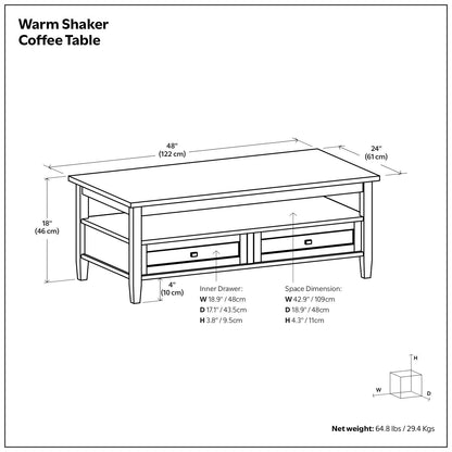Warm Shaker - Coffee Table With Functional Storage