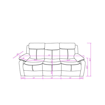 Blanche - Reclining Set With LED Lights With Pillow Top Arms