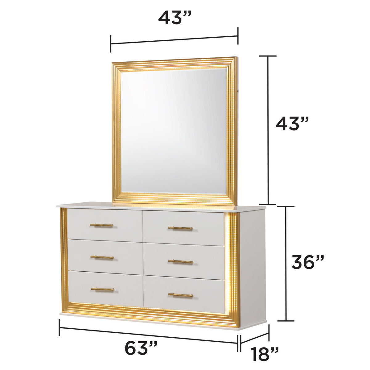 Obsession - 6 Drawer Dresser - White