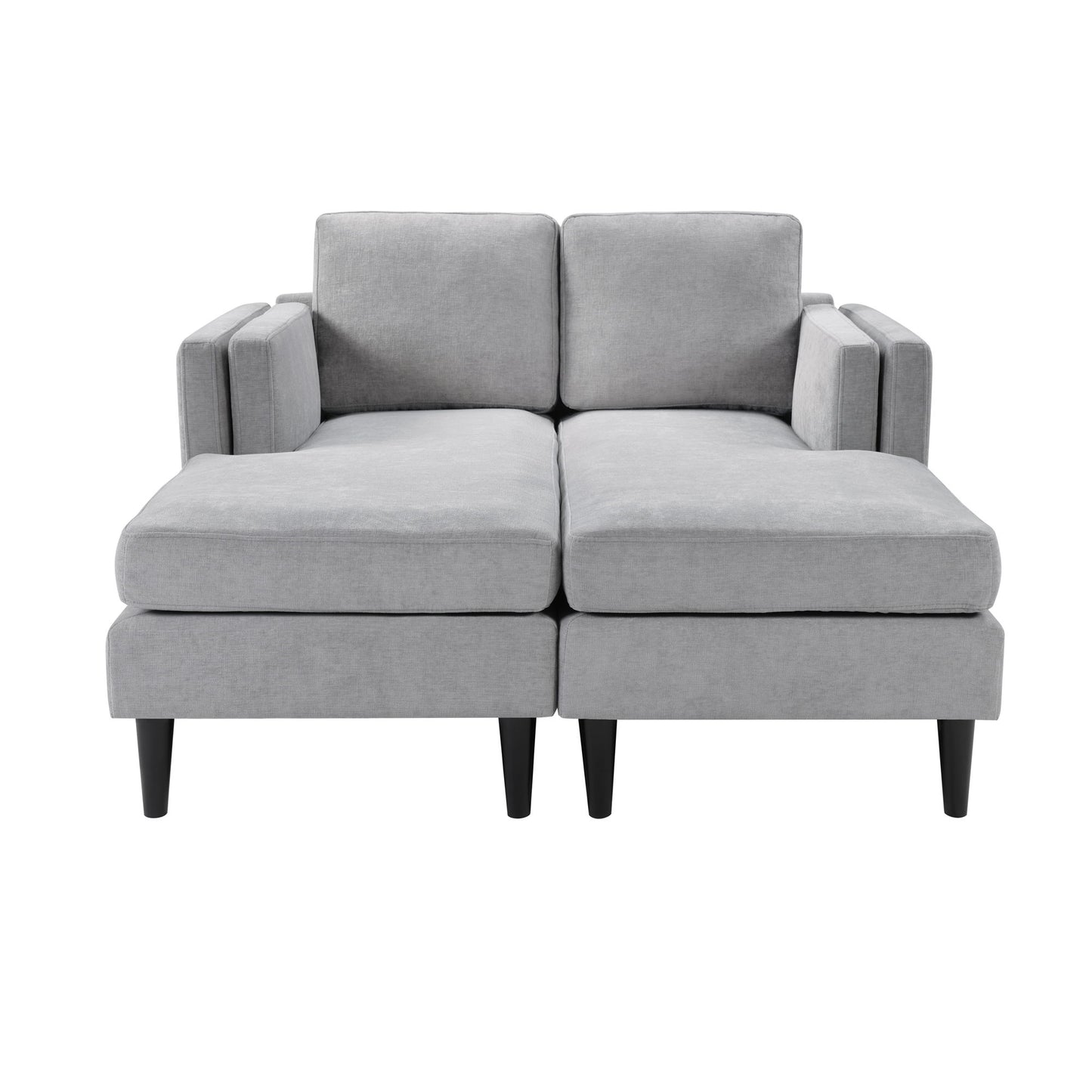 Chaise Lounge Sofa Bed With Dual Layer Armrests For Living Room