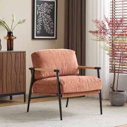 Modern Accent Chair With Plush Cushions, Cozy Seating
