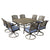 Blue / 9 Pc. Table, 8 Swivel Chairs