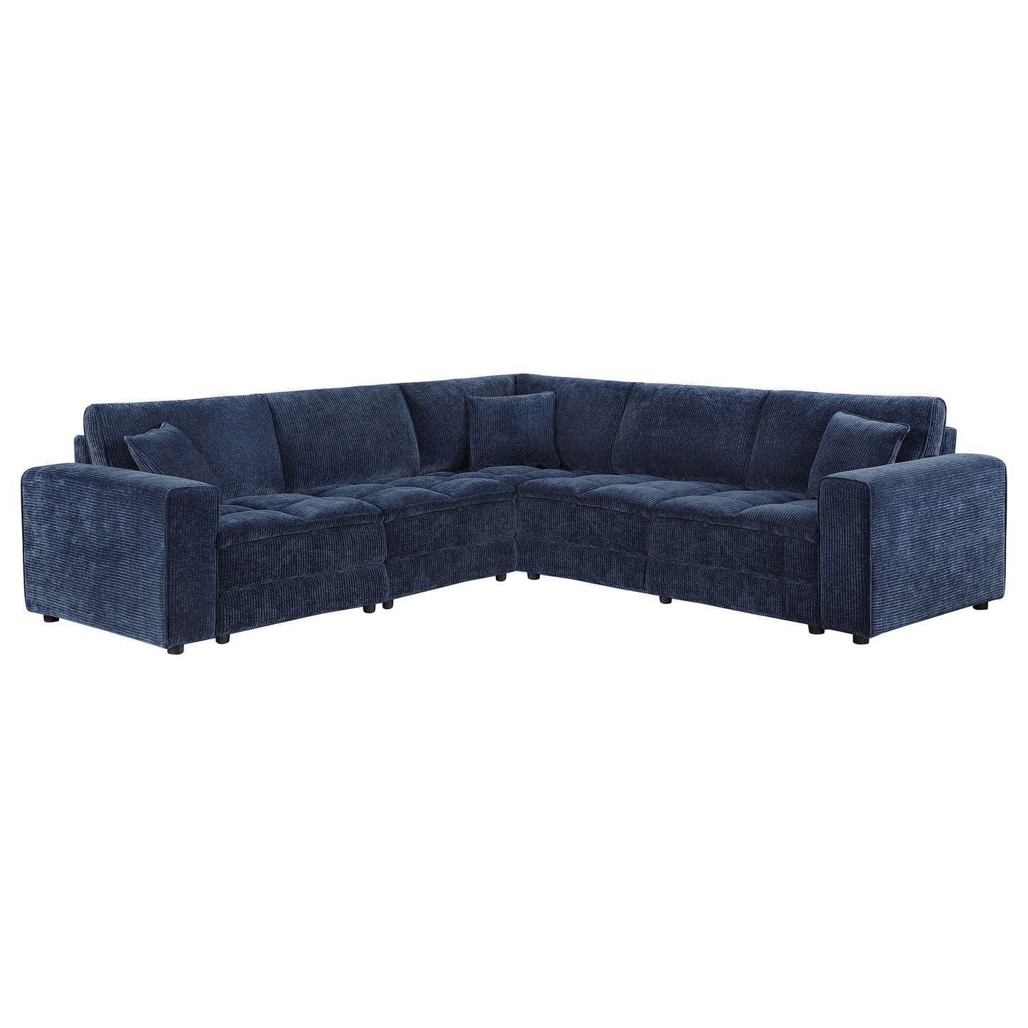 Azure - 5 Piece Upholstered Modular Sectional Sofa - Blue