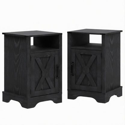 Farmhouse Nightstand, Charging Station & Storage