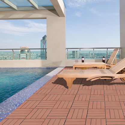 Wood Plastic Composite Deck Tiles, Sustainable Composite Decking Resist Rust, Water, Weather, Easy To Diy & Maintain