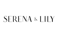 The image features the logo of "Serena & Lily," with the brand name displayed in elegant, all-caps serif font. The words "SERENA" and "LILY" are separated by an ampersand (&), all in black text on a white background.